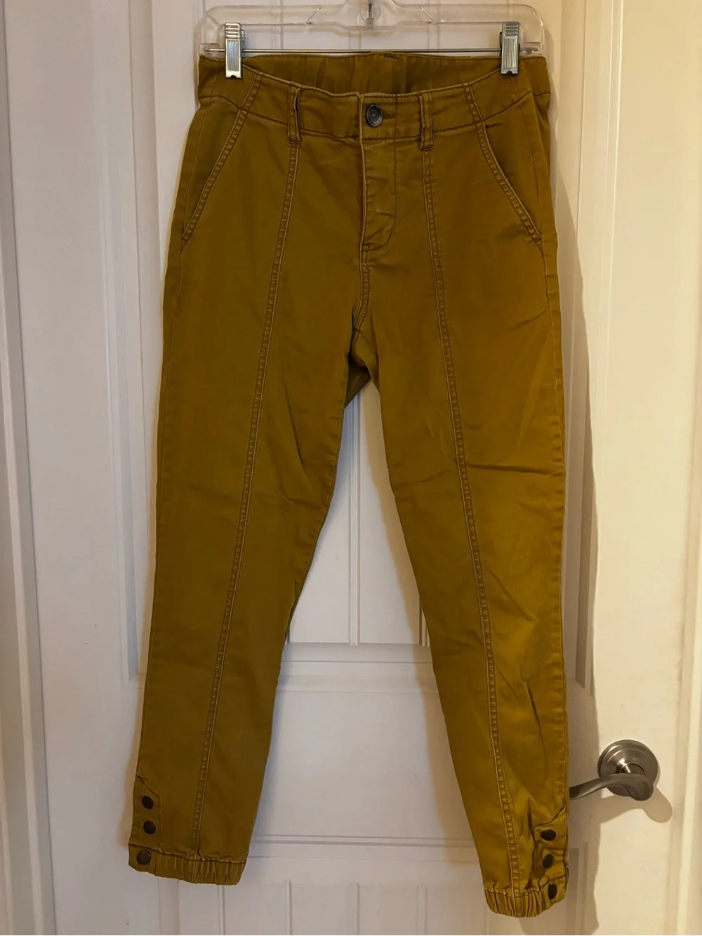 CAbi Mustard Yellow Ankle Cropped Pants